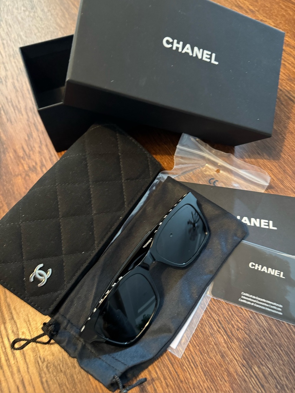 NWT CHANEL Black Sunglasses